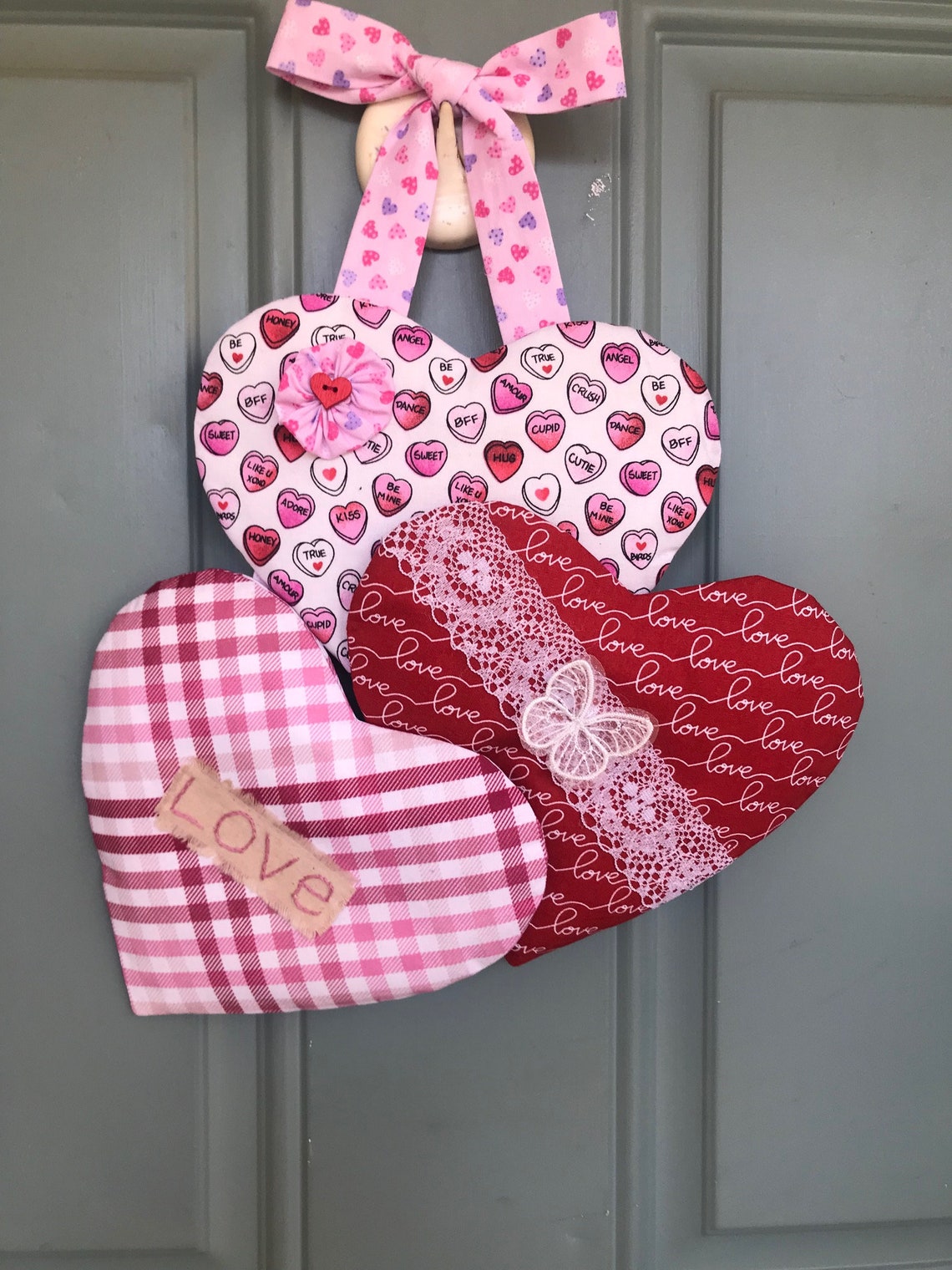 Valentine Hearts Door Hangerwall Decorvalentine Gift Etsy