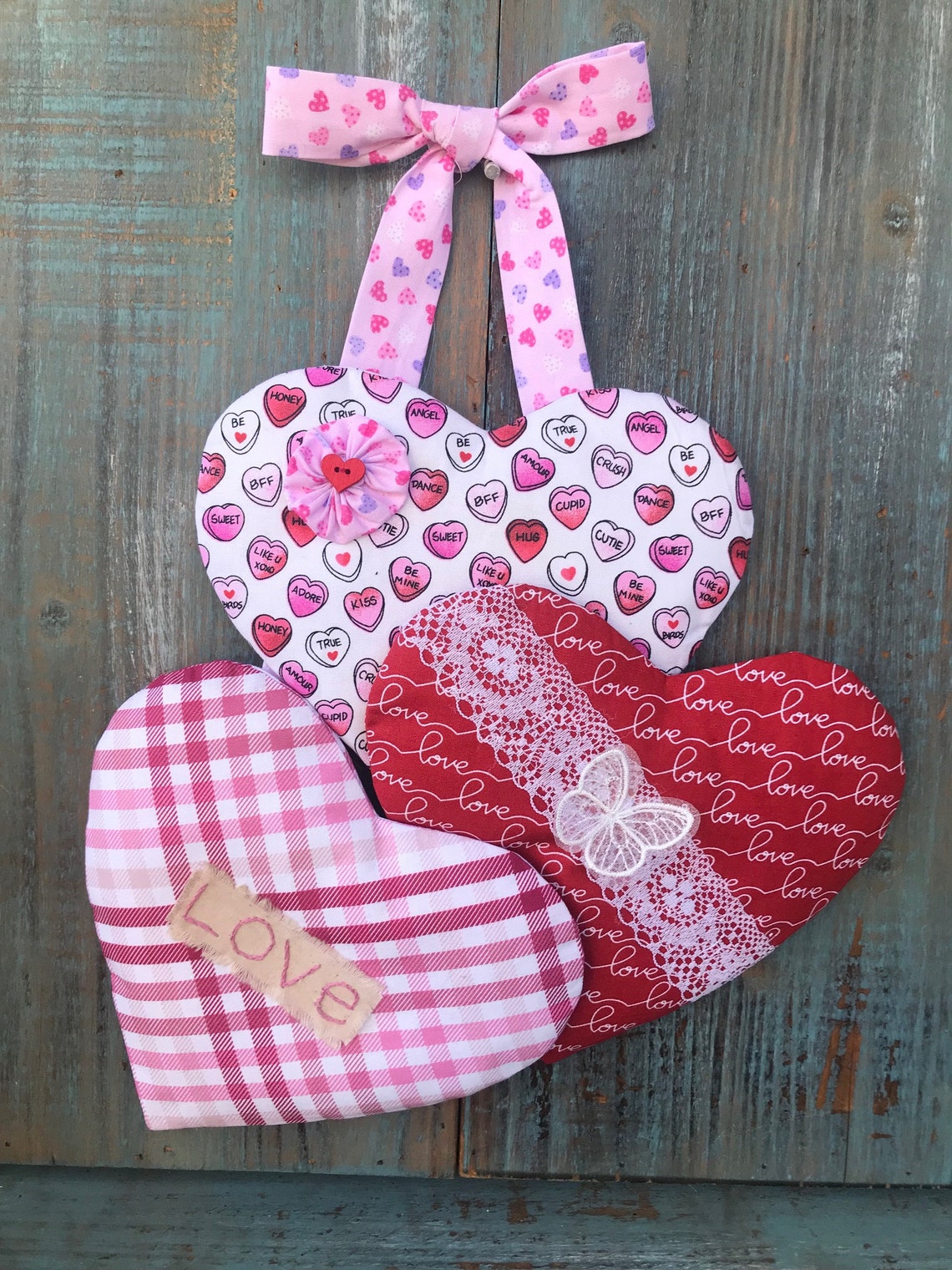 Valentine Hearts Door Hangerwall Decorvalentine Gift Etsy
