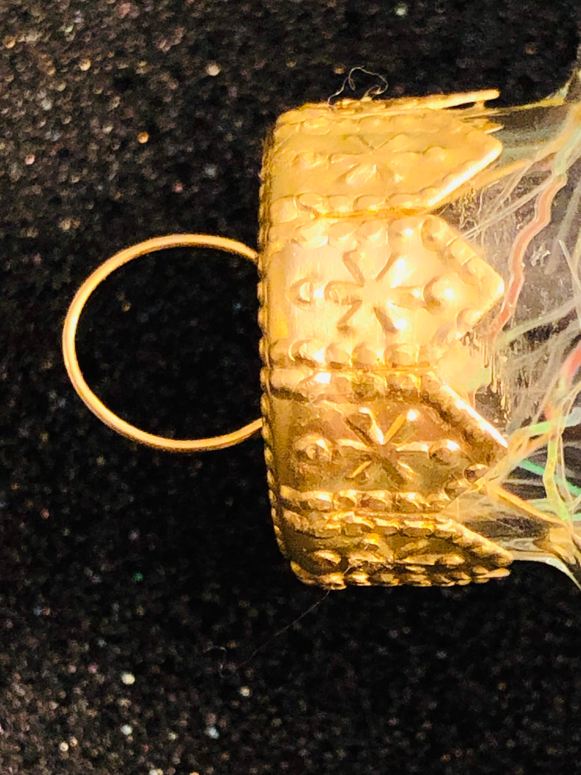 Antique Brass Disk Ornament with Swarovski Crystal Etsy