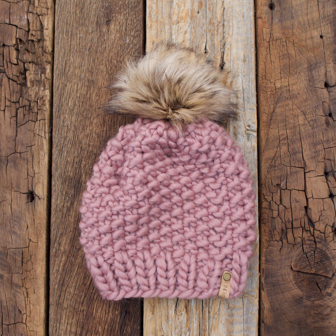 Pom Pom Beanie Slouchy // Luxury Wool Pom Pom Beanie // Chunky Etsy
