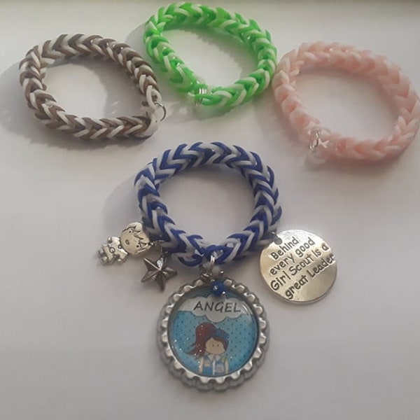 Girl Scouts Bottle Cap Bracelet ( Daisy,Brownie,Junior,Cadette)