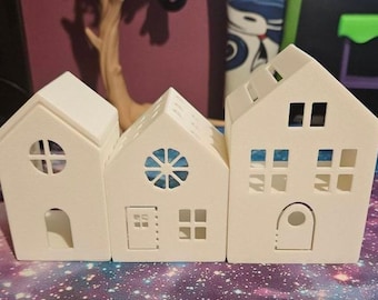 3D printed Forest Village Tea Light trio