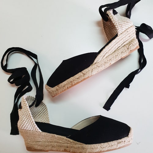 ESPADRILLES WEDGES PUMPS Organic Vegan Sustainable Lace up - Etsy