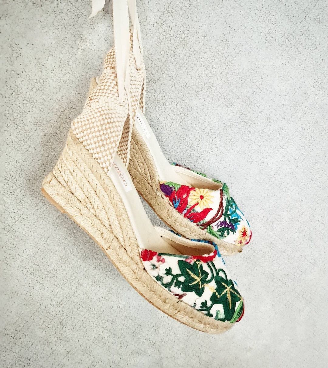 ESPADRILLES WEDGES Lace up Espadrille Wedges Floral - Etsy