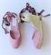 ESPADRILLES WEDGES - PUMPS - organic vegan sustainable - Lace Up  (9cm - 3.54i) - front stitching/ mauve canvas - Made in Spain - vegan 