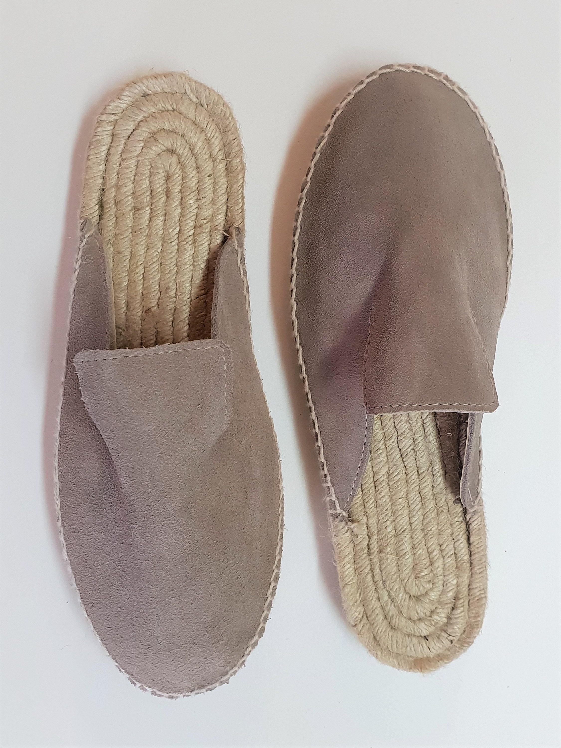 Flat espadrille mules SPILT LEATHER MULES made in Spain www