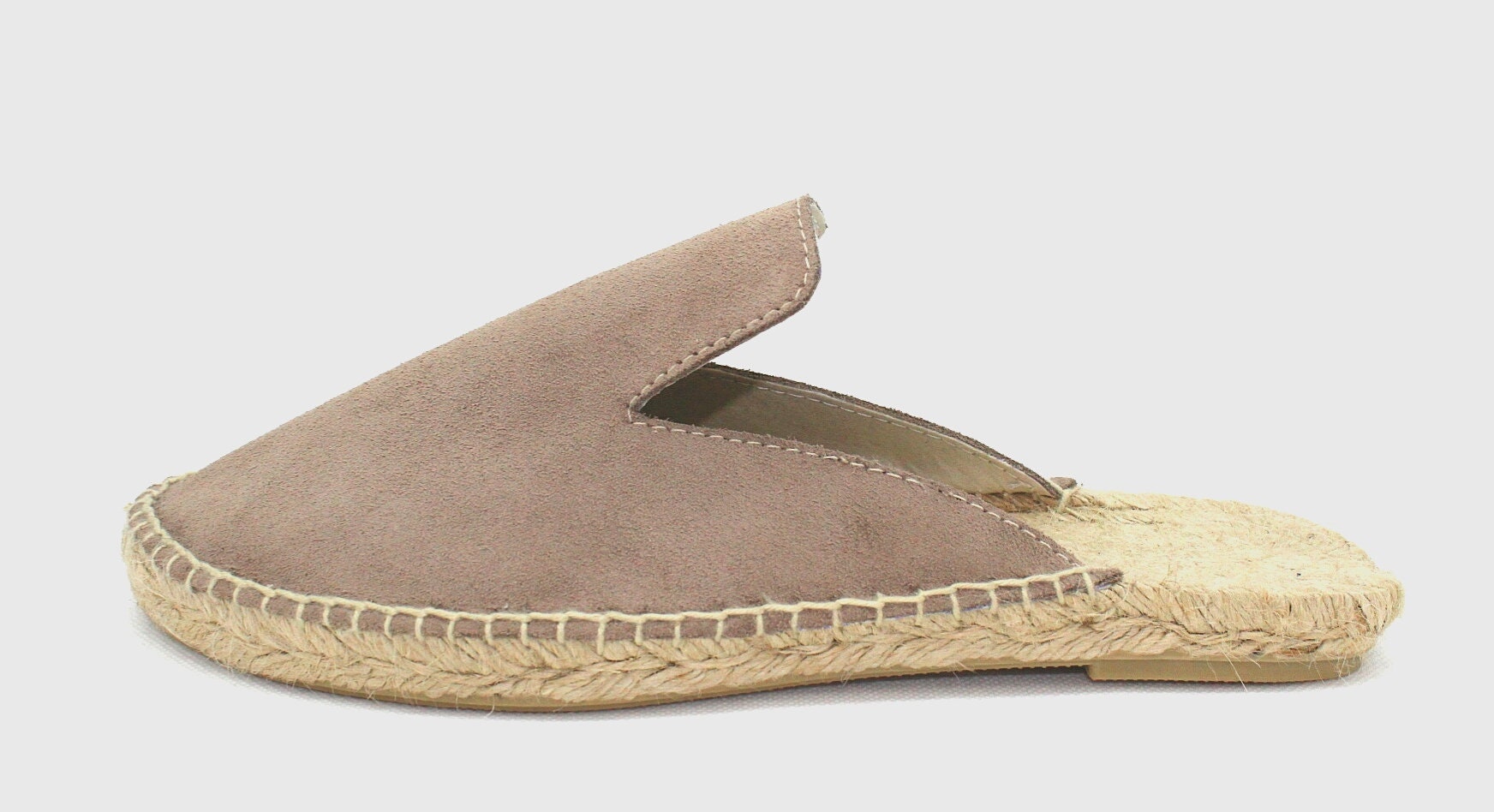 Flat espadrille mules - SPILT LEATHER MULES - made in Spain - www ...