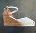 ESPADRILLES WEDGES - ankle strap - BEIGE linen - made in Spain - organic, ecologic, sustainable shoes 