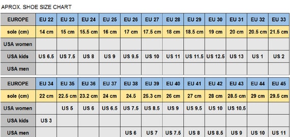 Euro To Us Clothing Size Chart