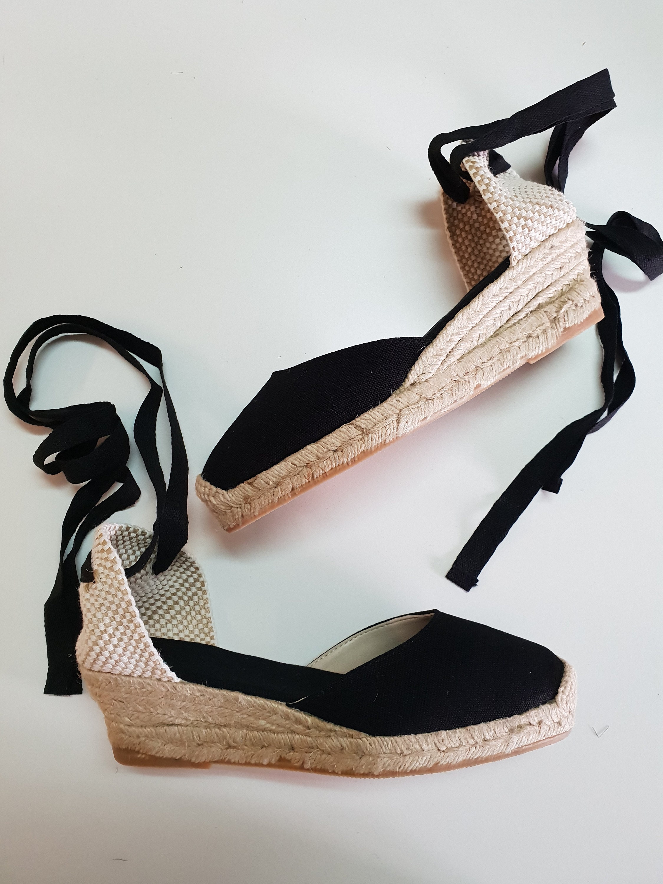 ESPADRILLES WEDGES PUMPS organic vegan sustainable Lace Up (5cm