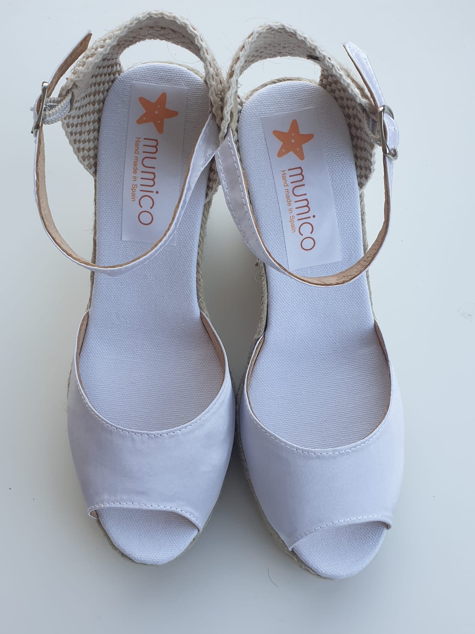 white satin espadrilles
