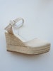 ESPADRILLES PLATFORM WEDGES - ankle strap - ivory cotton - made in spain - ecologic, organic, sustainable shoes 