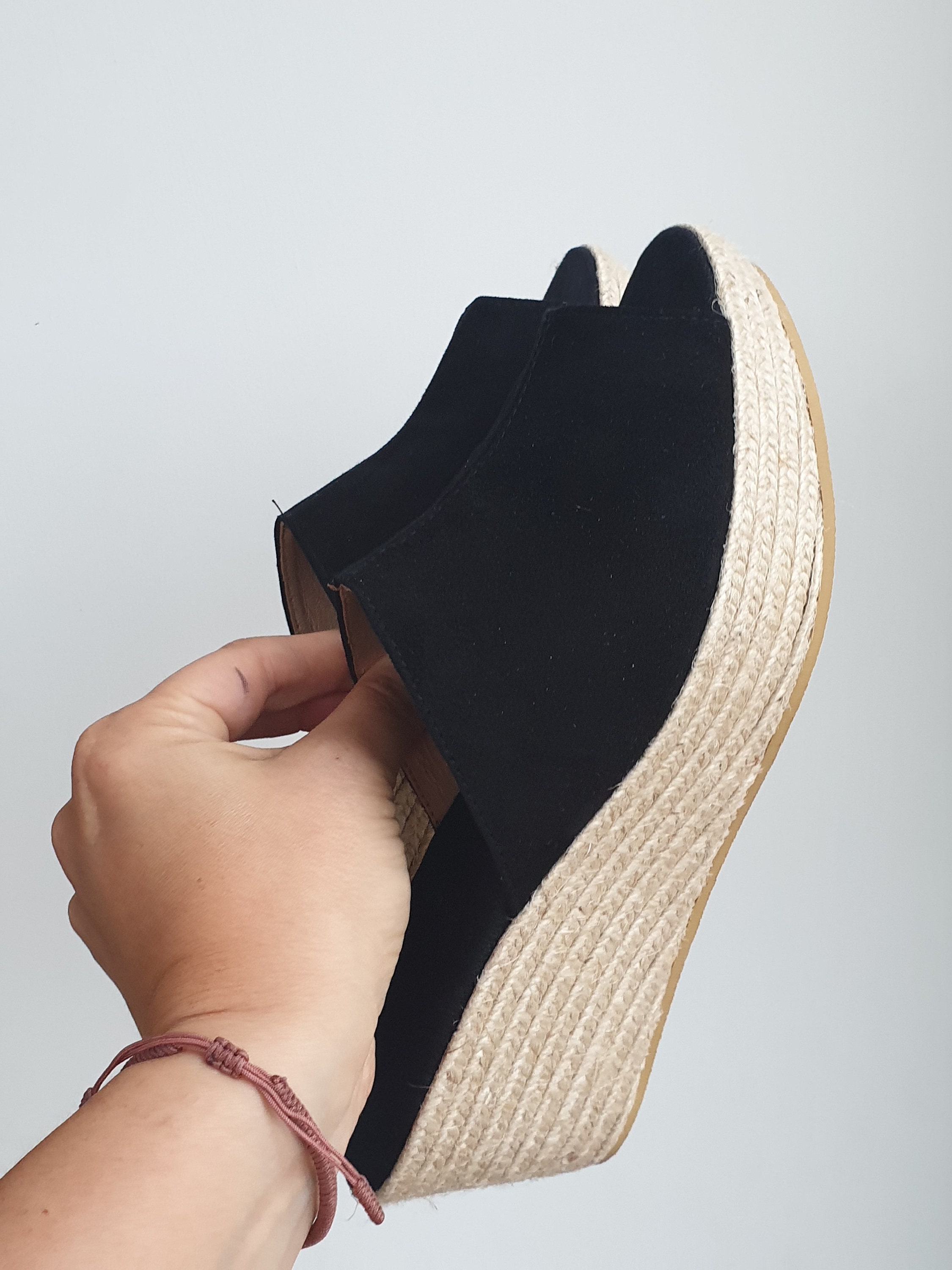 espadrille black platform