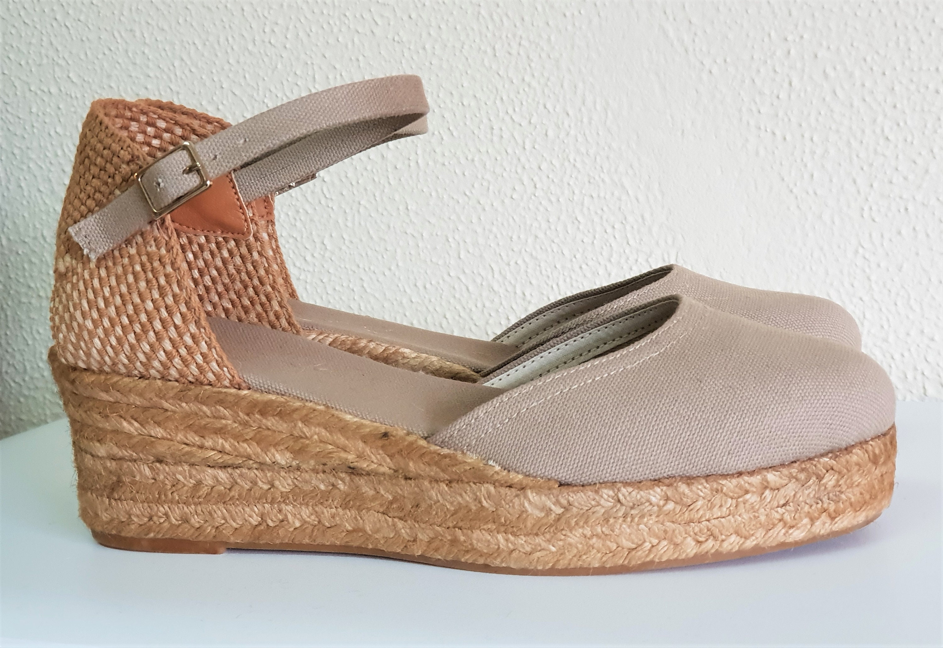 ESPADRILLES WEDGES PLATFORM Ankle strap espadrille low | Etsy