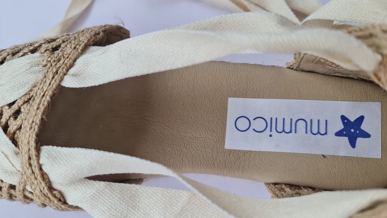 Lace up NATURAL RAFFIA ESPADRILLE flatforms made in Spain ecologic, sustainable, vegan image 8