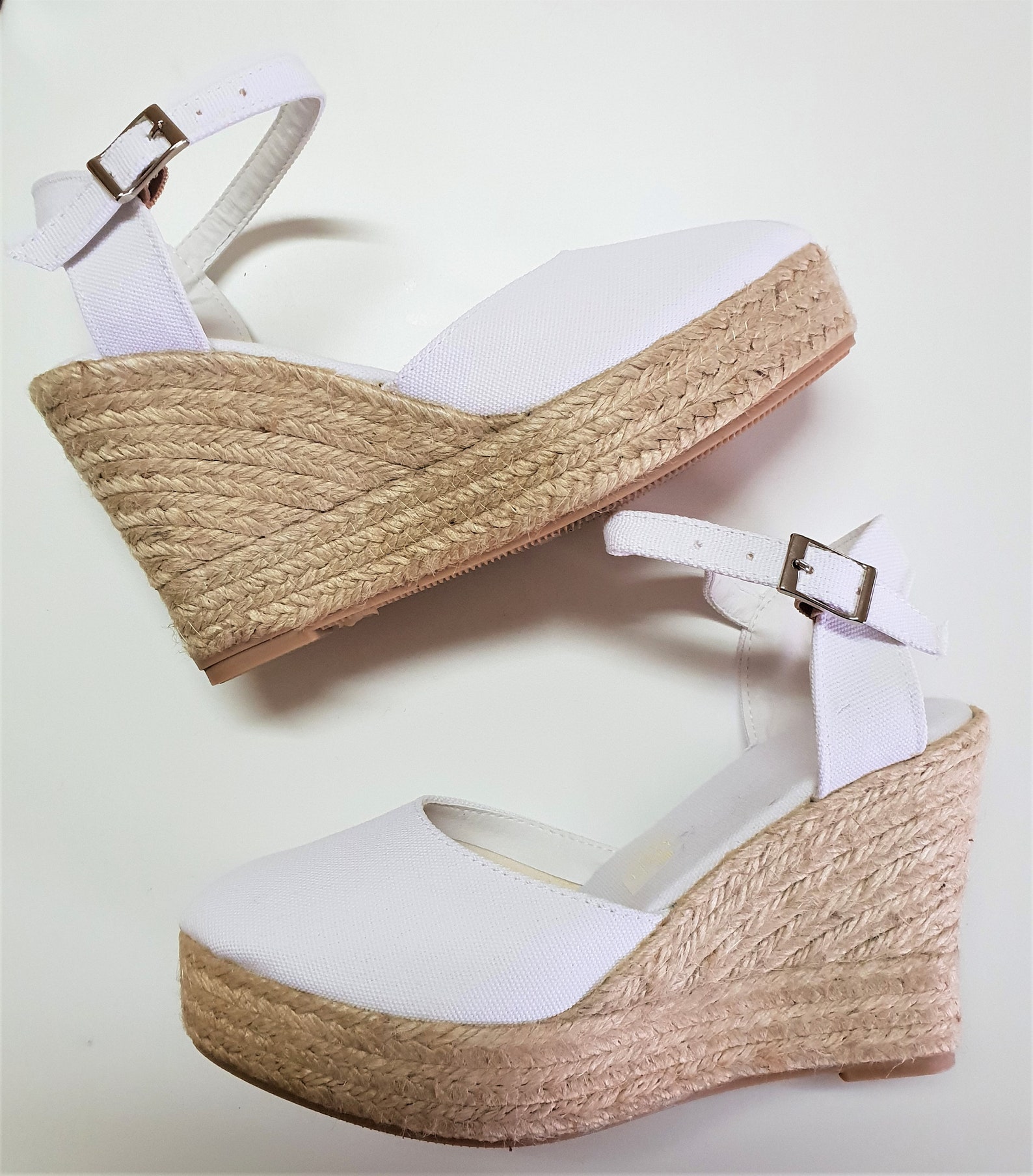 ESPADRILLES PLATFORM WEDGES Brides Wedding Bridal White - Etsy