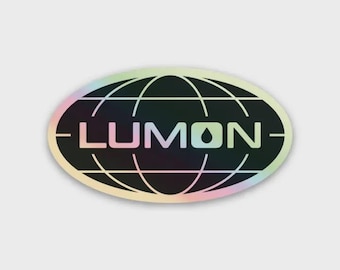 Lumon Industries (die-cut holographic globe outline sticker)