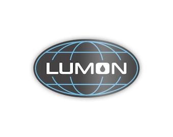 Lumon Industries (matte metal globe outline sticker)