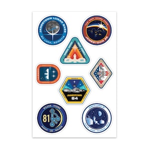 Jamestown 1980s Mission Patch Set (For All Mankind sticker sheet)