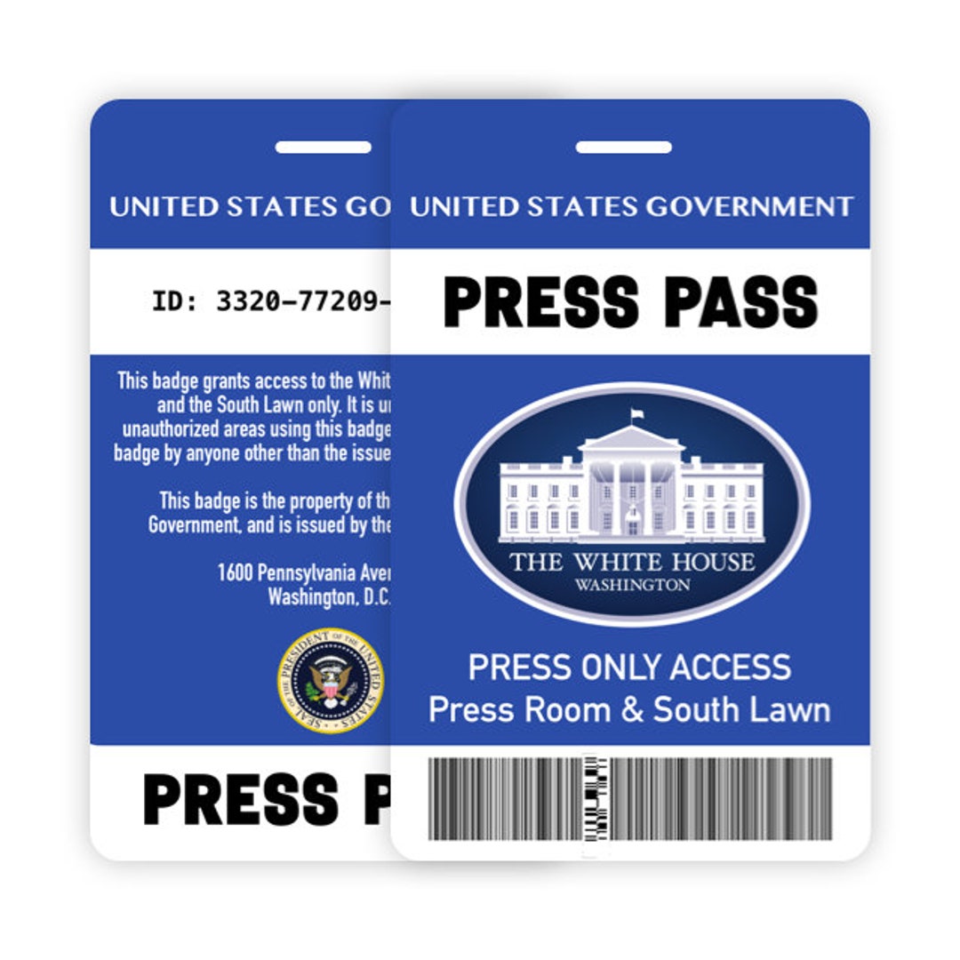 White House Press Pass replica Etsy