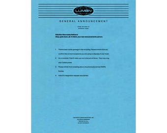 Macrodata Refiners' Morning Announcement (Lumon Paperwork Prop Replica from Severance)