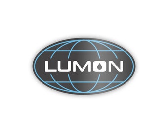 Lumon Industries (matte metal globe outline sticker)