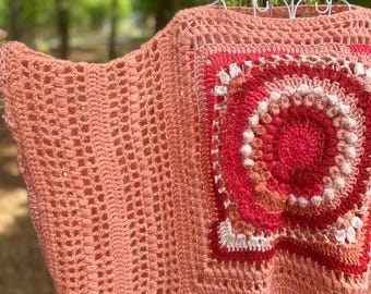 Poncho de ganchillo hecho a mano