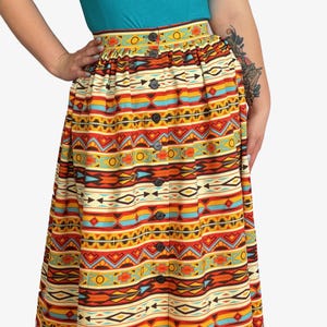 1940s/1950s Style Button-Down Skirt With Mexican Print