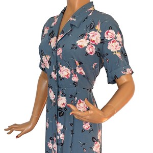 L/XL | 40er Jahre Rayon Button-Down-Kleid