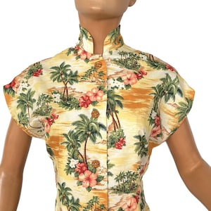 1940s 50s Style Tea Timer Hawaiian Novelty Print