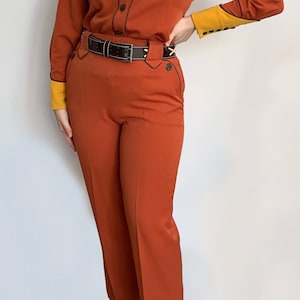 XL / 2XL / 3XL | 1940s Style Western Slacks Rust Brown