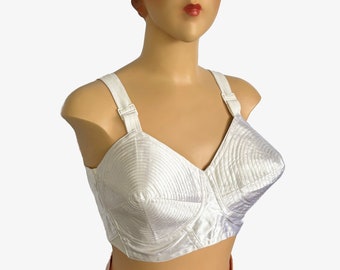 Soutien-gorge NOS Pfirsichhaut Burlesque Satin Bullet des années 1960