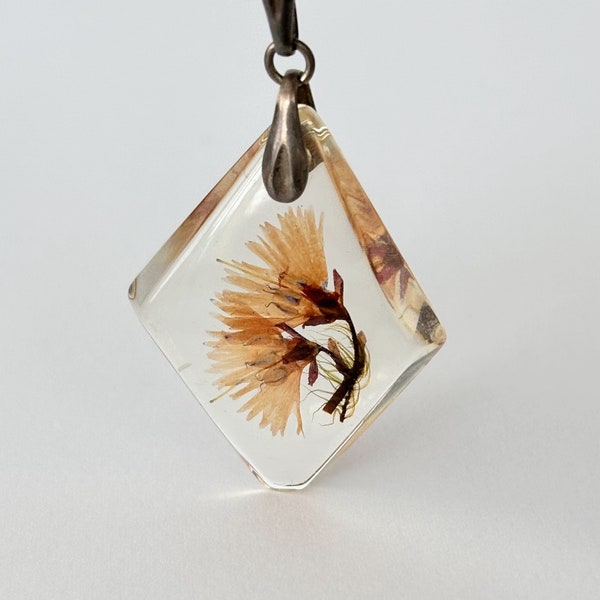 Vintage Perspex Dried Flower Pendant