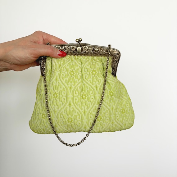 1920s/30s Green Structured Alpacca Purse - image 1