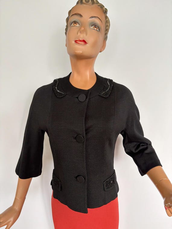 XS/S | 1950s Beaded Wool Gabardine Jacket Suitmaker Montreal - Etsy