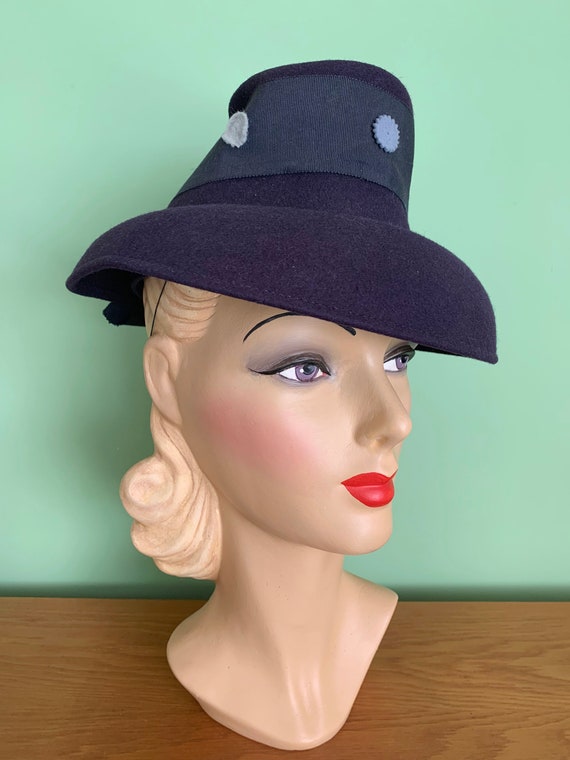 1940s Henry Pollak New York Creation Purple Hat - image 5