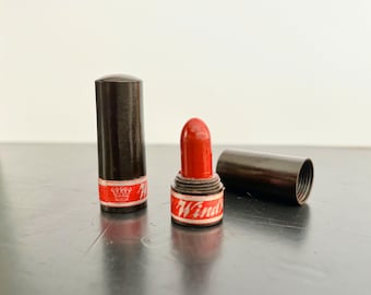 NOS 1940er Jahre Windsor Paris Unbenutzter Mini-Lippenstift in Bakelit-Halterung