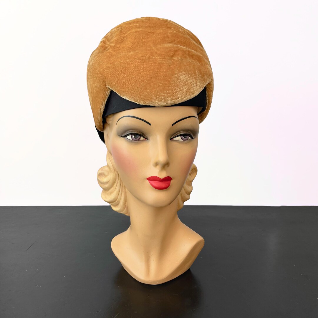 Mod Hat 1960s Rivoli Velvet Mod Hat - Etsy