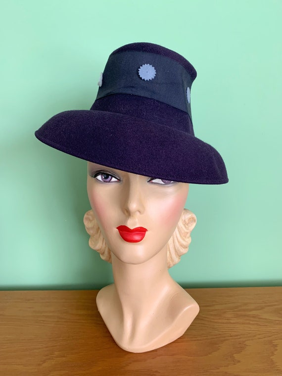 1940s Henry Pollak New York Creation Purple Hat - image 1