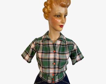 Brenda 1940s Style Land Girl Blouse