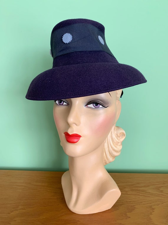 1940s Henry Pollak New York Creation Purple Hat - image 2