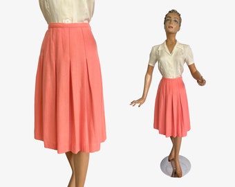 1940s Bobbie Brooks Wool Pink Skirt  | Size XXS