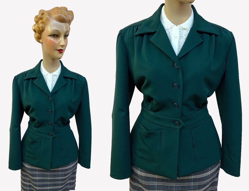 1950s Coats and Jackets History     Lindy - 1940s Jacket Green  AT vintagedancer.com