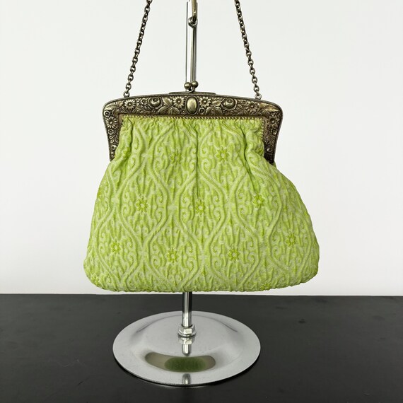 1920s/30s Green Structured Alpacca Purse - image 2