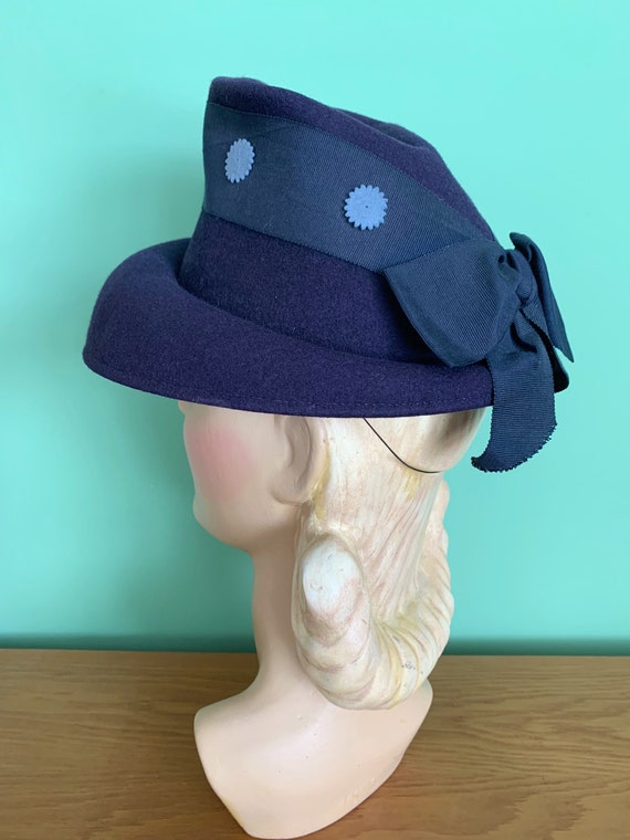 1940s Henry Pollak New York Creation Purple Hat - image 4