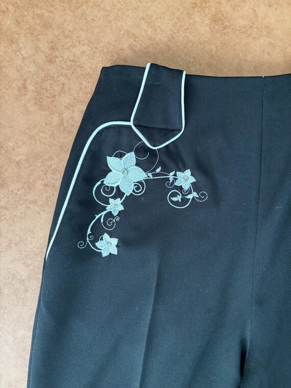 1940s Style Embroidered Western Slacks Black - Made to Order - Etsy