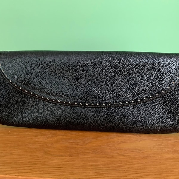 1950s Structured Leather Clutch Bag