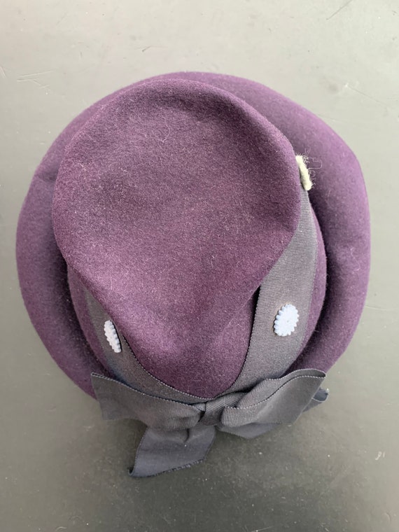 1940s Henry Pollak New York Creation Purple Hat - image 6