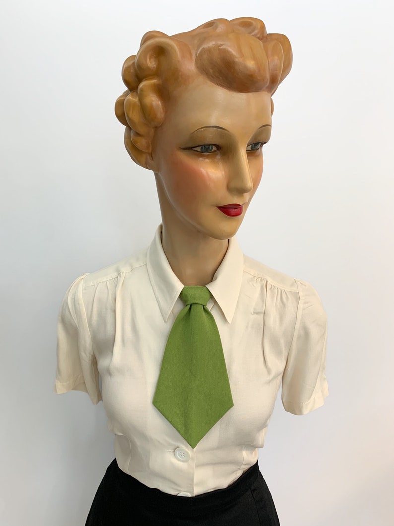 Cravate style années 1930/1940 Cravate femme Light Green