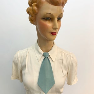 Cravate style années 1930/1940 Cravate femme Grey Blue